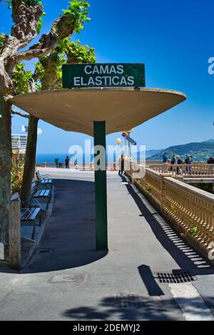 SAN SEBASTIA, SPAIN - May 16, 2012: San Sebastian, Spain, May 2012: Entertainment and amusement park on top of Monte Igueldo in San Sebastian Stock Photo