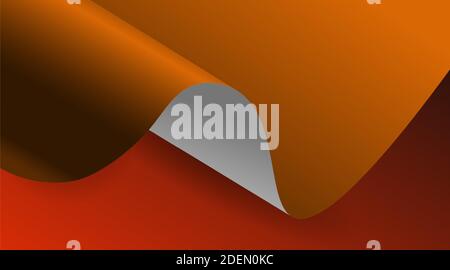 Vector illustration of 3d paper with wavy texture. design with color orange Stock Vector
