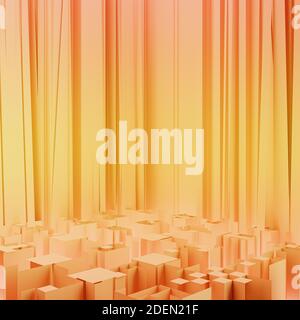 Abstract geometric shaped background, design of product or cosmetics display podium. 3d rendering. Stock Photo