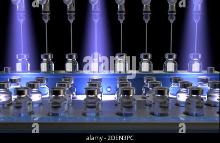 research work on the vaccine in the laboratory Stock Photo