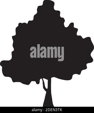 leaved tree plant silhouette style Stock Vector Image & Art - Alamy