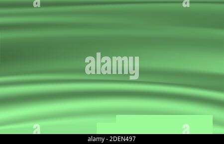 Green cloth textile wrinkles for background. Abstract blurred background. Creative composition. Stock Vector