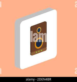 speaker Simple vector icon. Illustration symbol design template for web mobile UI element. Perfect color isometric pictogram on 3d white square. speak Stock Vector