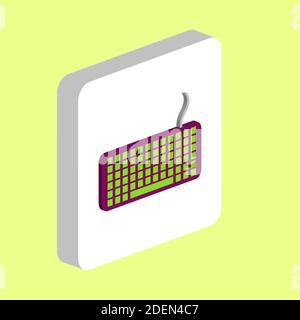 Keyboard Simple vector icon. Illustration symbol design template for web mobile UI element. Perfect color isometric pictogram on 3d white square. Keyb Stock Vector