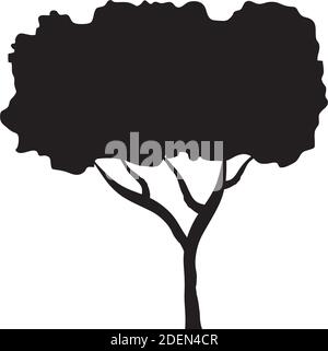 leaved tree plant silhouette style Stock Vector Image & Art - Alamy