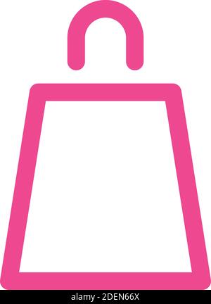 shopping bag pink line style icon Stock Vector