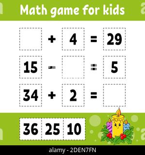 Math game for kids. Christmas theme. Education developing worksheet ...