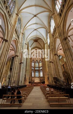 interior shot of Dom St. Peter  cathedral, Regensburg , Bavaria, Germany Stock Photo