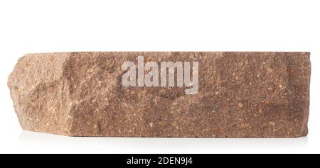 Brick outer textured isolated on white background. Hollow red brick. Stock Photo