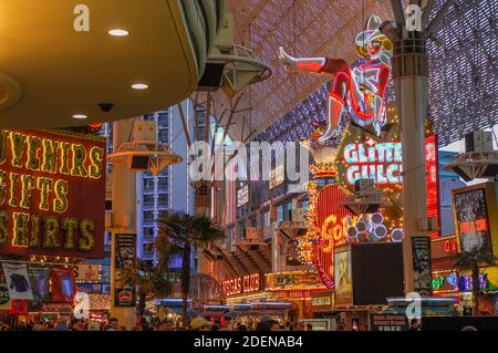 USA, Nevada,  Clark  County, Las Vegas, Downtown, Fremont street, Stock Photo