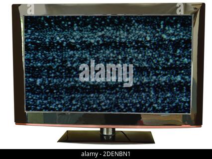 glitch on television screen in white background Stock Photo
