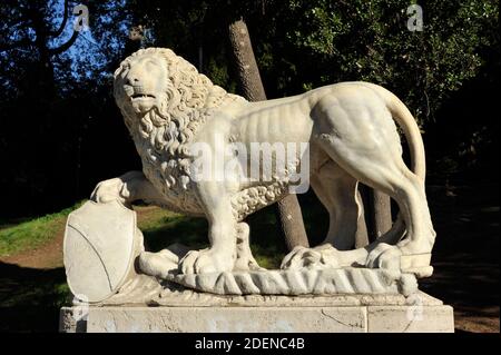 Italy, Rome, Pincio, lion Stock Photo