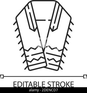 Tallit and tzitzit linear icon Stock Vector