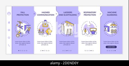 Top workplace safety violations onboarding vector template Stock Vector