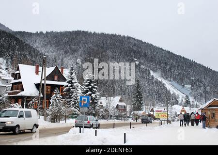 ZAKOPANE, POLAND - DECEMBER 31, 2010: The Great Krokiew 9in Polish krokiew means rafter) Stock Photo