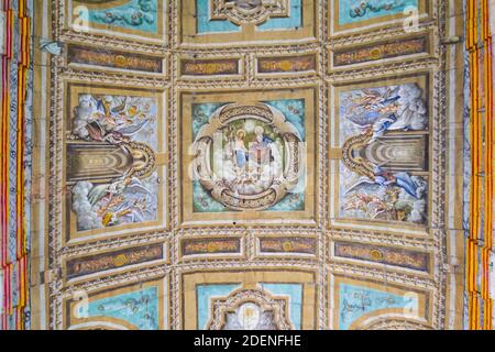 Church interior and art of the Loay Church in Bohol, Philippines Stock Photo