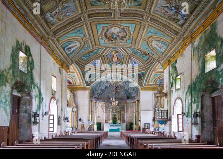 Church interior and art of the Loay Church in Bohol, Philippines Stock Photo