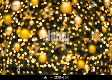 Abstract Christmas background with shining lights Stock Photo