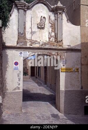 Castelsardo, medieval village in Northern Sardinia (scanned from color slide) Stock Photo