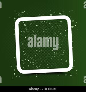 Christmas photo frame with blowing snow Stock Vector