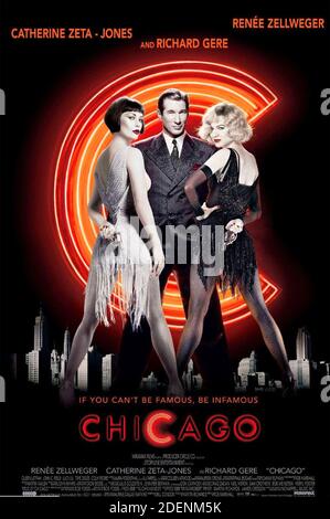 CHICAGO Poster for 2002 Buena Vista Pictures film Stock Photo