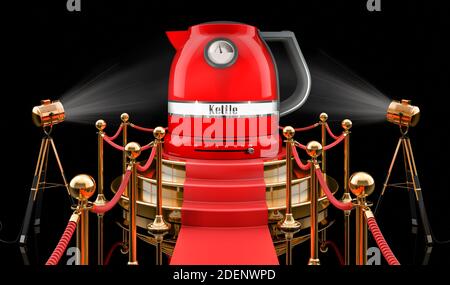 https://l450v.alamy.com/450v/2denwpd/podium-with-electric-kettle-retro-design-3d-rendering-isolated-on-black-background-2denwpd.jpg