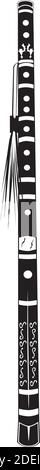 Vector black and white chinese flute dizi Stock Vector