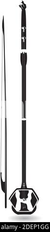Vector black and white chinese erhu Stock Vector