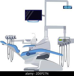 Medical dental equipment vector flat illustration Stock Vector