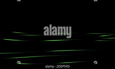 Abstract background green horizontal lines on a black background, place for text. Stock Photo