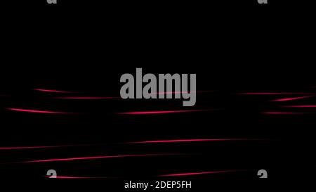 Abstract background red horizontal wavy lines, on a black background, place for text. Computer graphics. Stock Photo