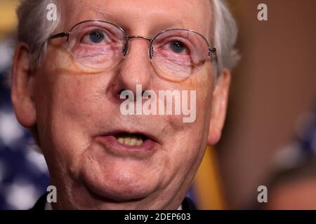 Washington, United States. 01st Dec, 2020. Senate Majority Leader Mitch McConnell and other Republican leaders hold a press conference, in Washington, DC, Tuesday, December 1, 2020. Pool photo by Chip Somodevilla/UPI Credit: UPI/Alamy Live News Stock Photo