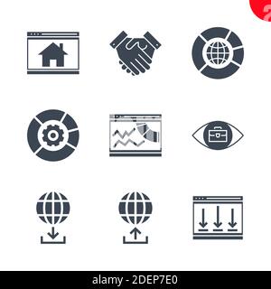 Seo and web opimization icons set Stock Vector