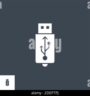 USB related vector glyph icon. Stock Vector