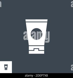 Sunscreen related vector glyph icon. Stock Vector