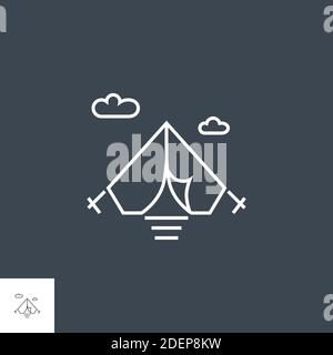 Tent Related Vector Line Icon. Stock Vector