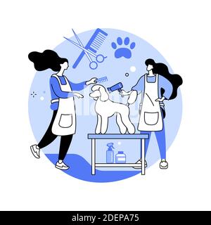 Grooming salon abstract concept vector illustration. Stock Vector