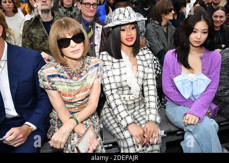 Anna Wintour,Cardi B and Jennie Kim attend the Chanel Womenswear Spring ...