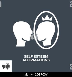Self Esteem Affirmations Glyph Vector Icon. Stock Vector