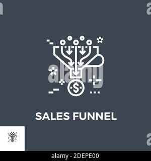 Sales Funnel Line Icon Stock Vector