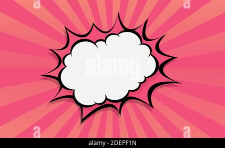 Red comic zoom with lines and dots - Vector illustration Stock Vector