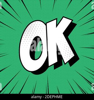 Panoramic green comic zoom with lines - Vector illustration Stock Vector