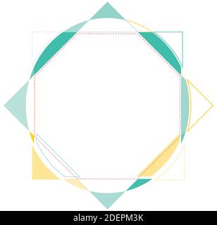 Abstract frame with the colorful geometric shapes and line. 10 eps Stock Vector