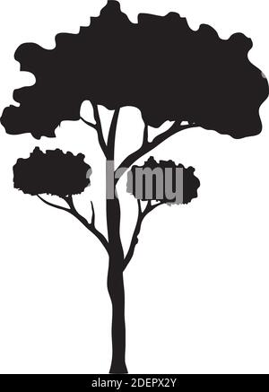 tree branched plant forest silhouette style icon Stock Vector