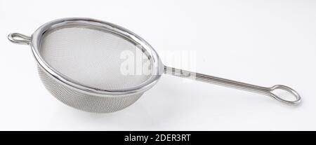 stainless steel strainer cooking Stock Photo