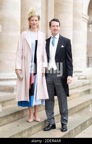 Prince and Princess Philip of Serbia attend the Royal Wedding of Prince Jean-Christophe Napoleon and Olympia Von Arco-Zinneberg at Les Invalides on October 19, 2019 in Paris, France. Photo by David Niviere/ABACAPRESS.COM Stock Photo