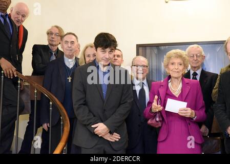 Author Laurent Binet, The Permanent Secretary to The Academie Française Helene Carrere d'Encausse and French author and member of the Academy Jean-Marie Rouart at the Commission of Grand Prix du Roman of Academie Francaise on October 31, 2019 in Paris, France. Photo by Patrice Pierrot/Avenir Pictures/ABACAPRESS.COM Stock Photo