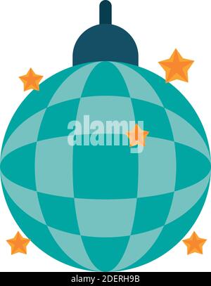 mirrors ball disco hanging flat style icon vector illustration design Stock Vector