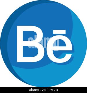 behance social media logo flat style icon Stock Vector
