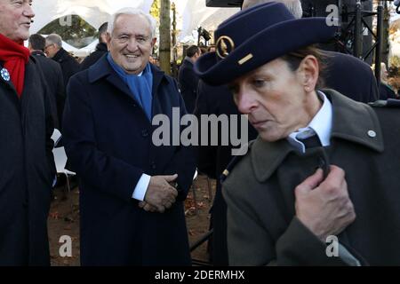 Former Prime minister Jean-Pierre Raffarin at official inauguration of the 'Monument aux morts pour la France en operations exterieures' (OPEX) by French artist Stephane Vigny on November 11, 2019 in the Eugenie-Djendi garden in Paris, France, as part of commemorations marking the 101st anniversary of the 11 November 1918 armistice, ending World War I. Photo by Stephane Lemouton/Pool/ABACAPRESS.COM Stock Photo